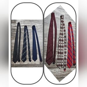 Men's Ties Blues Reds 6 Ties Casual Work Business Multi Colors Multi Brands